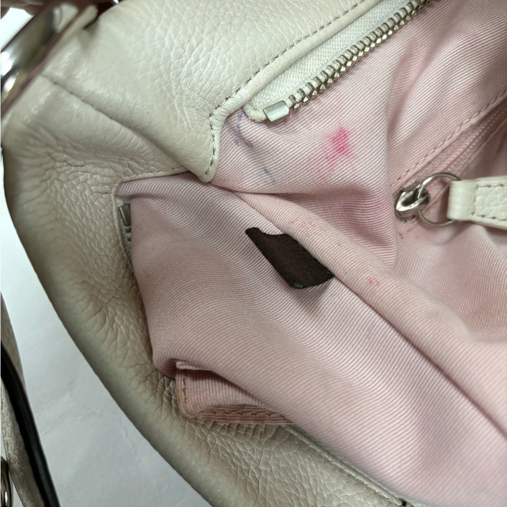 Coach Ivory White Leather Bag with Silver Hardware Style F19722 - Picture 11 of 16